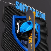 Blue Ski & Snowboard Wall Rack – 6-Pack Space-Saving Garage Mount, Damage-Free Holders for Any Ski or Board(m-2)