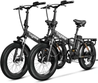 Folding 1000W Peak Electric Bicycle — 48V 20Ah Removable Battery, 20"" Fat Tires, 30+ MPH Top Speed, 80 Miles Range, Adult Commuter & Adventure Ebike(m-1)