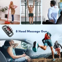 VTT 8-Head Deep Tissue Massage Gun — Electric Handheld Back Massager for Shoulders, Legs & Full-Body Pain Relief(m-8)