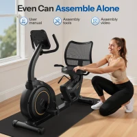 Niceday Recumbent Magnetic Exercise Bike with Smart App Compatibility — 32-Level Electric Resistance, 18 lb Quiet Flywheel, LCD Monitor, Heart-Rate Handles, 400 lb Capacity(m-9)