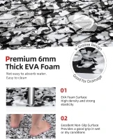 Abahub Camouflage EVA Boat Flooring 96in x16in / 23.5in / 38in / 47in & 48in x16in — Trimmable, Self-Adhesive Non-Slip Traction Pad for Surfing, Paddleboarding, Kayaking and Boating(m-3)