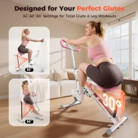 Sportsroyals Home Squat Machine – Foldable Ride & Row Trainer with Adjustable Resistance (0–100 lbs x4 Bands), Multi-Function for Glutes, Thighs, Abs & Back, 350 lb Capacity(m-2)