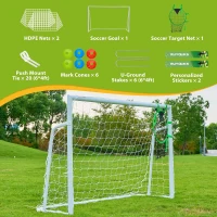 Soccer Goal Set (6×4, 8×6, 12×6 ft) – 2"" Diameter Powder-Coated Galvanized Steel Frame with Target Net, Training Accessories for Backyard, Kids & Adults(m-4)