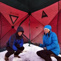 DARCHEN Insulated 3-Layer Pop-Up Ice Fishing Shanty for 3–4 People — Thermal Tent with Insulation Layer(m-6)