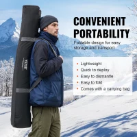 VEVOR Insulated Pop-Up Ice Fishing Tent – 600D Oxford, 80g Insulation, Hub-Style Portable Shelter for 1–8 People, Waterproof, Includes Anchors, Ropes & Carry Bag(m-6)