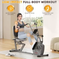 VANSWE Recumbent Exercise Bike with Arm Exerciser — Home Recumbent Bike Featuring Magnetic Resistance, Bluetooth/App Connectivity and Pulse Sensor(m-5)