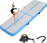 Inflatable Tumbling/Air Track Mat 6ft 10ft 13ft 16ft 20ft with Electric Pump — 4in or 8in Thickness for Home Training, Cheer, Yoga, Water & Beach(m-1)