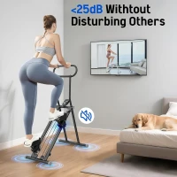 Foldable Vertical Climber Stair Stepper – Compact Home Cardio Machine with Adjustable Handle (46/48/50in) and Anti-Slip Pedals, Supports 310lbs(m-6)