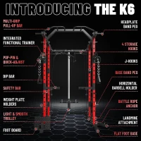 Mikolo K6 Power Cage with Cable Crossover — 1500 lb Capacity Squat Rack with Lat Pulldown & Pulley System for Home Gym(m-3)