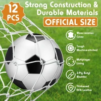 12-Pack Operation Christmas Soccer Balls with Pump & Needles — Bulk Official Size 3/4/5 Deflated Gift Set for Charity Donations(m-4)