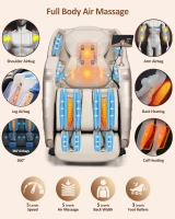 RELX 2026 Full-Body Massage Chair — 20-Mode Zero-Gravity SL-Track Shiatsu Recliner with Built-in Heat, Airbag Massage, Body Scan, Deep Yoga Stretch, Calfrest Extension & AI Control (Cream)(m-4)