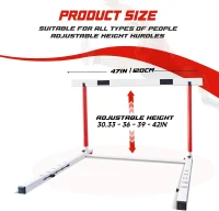 DRKSBesto Adjustable Track & Field Hurdles with Counterweight – Heavy-Duty, Height 30–42 in for Multi-Sport Training(m-2)