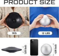 Deekin 2-Piece Training Set — 1 kg Rubber Discus + 12 lb Shot Put (Black) for School Track & Field Practice(m-4)