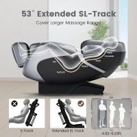 Relaxe SL-Track Shiatsu Massage Chair with Zero Gravity Positioning and Heating(m-3)