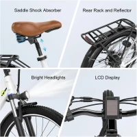 1000W Peak Adult Electric Bike with Removable Battery, 26"" Wheels, 7-Speed — Commuter/All-Terrain E-Bike(m-4)