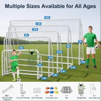 MOPHOTO Soccer Goal — 6x4/8x6/10x6.5/12x6/16x7/18.5x6.5/21x7/24x8 ft Backyard & Full-Size Training Goals for Teens & Adults(m-5)