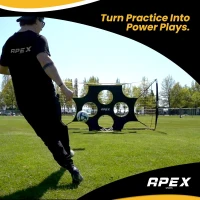 Apex Sports 12 x 6 ft Soccer Goal with Removable 10-Hole Precision Target — Collapsible Portable Net, Rapid Setup & Ground Anchors for Indoor/Outdoor Training(m-7)