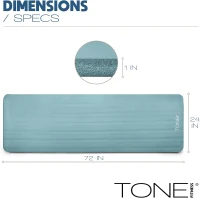 Tone Fitness 1-inch Thick Exercise Mat — High-Density, Non-Skid NBR with Strap for Pilates, Yoga & Home Workout Sessions(m-4)