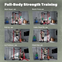 MAJOR FITNESS Drone1 Multi-Function Power Cage — Heavy-Duty Steel Power Rack with Cable Crossover, Squat Rack & Landmine for Home Strength Training(m-8)