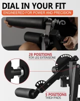 GMWD LE02 Plate-Loaded Leg Extension & Curl Machine, Adjustable Lower-Body Exercise Bench with Rotary Leg Attachment, Home Gym Thigh Trainer (Red)(m-9)