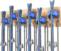 Blue Ski & Snowboard Wall Rack – 6-Pack Space-Saving Garage Mount, Damage-Free Holders for Any Ski or Board(m-1)