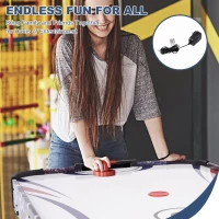 Portable Folding Air Hockey Table with Reliable 12V Motor and Digital LED Scorer — Includes 2 Pucks & 2 Strikers, Great for Families(m-7)