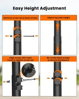 IGL Portable Basketball Hoop – 44"" PC Backboard, Height Adjustable 4.28–10 ft, Outdoor/Driveway Goal for Kids, Teens & Adults(m-4)