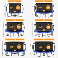 JUMPZYLLA Outdoor Trampoline (8FT–16FT) with Enclosure and Ladder — ASTM Approved Recreational Trampoline with Anti-Rust Coated Frame(m-8)