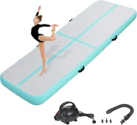 Portable Inflatable Air Tumble Track Mat - 6ft/10ft/13ft/16ft/20ft, 4""/8"" Thick with Electric Pump for Gymnastics, Cheerleading, Yoga, Pool & Outdoor Training(m-1)