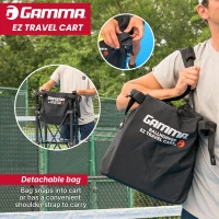 GAMMA Sports EZ Travel Cart — Portable Tennis & Pickleball Ball Hopper with Carrying Case(m-3)