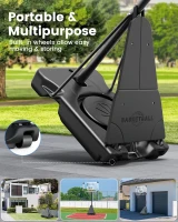 Portable Outdoor Basketball Hoop with 44/48"" Backboard – Quick Height Adjustment to 10ft, Mobile Base with Wheels for Court, Backyard or Driveway(m-4)