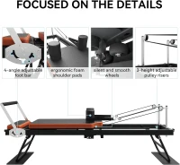 Pilates Reformer by Dpiolrcag - Foldable Home & Gym Machine, Supports Up to 250 lbs(m-5)