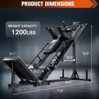 RitFit Pro Adjustable Leg Press & Hack Squat Station with Barbell Plate Set, Linear-Bearing Home Gym Equipment for Comprehensive Lower-Body Workouts and Weight Storage(m-3)