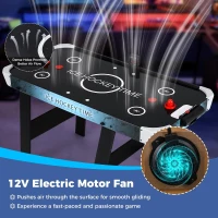 Goplus 56"" Foldable Air Hockey Table with 12V Motor, LED Digital Scoreboard, 2 Pucks & 2 Pushers – Home, Office, Game Room(m-4)