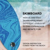 Skipper 36-inch High-Gloss Wooden Skimboard – 7-Layer Beginner Skim Board for Teenagers & Adults, Soft IXPE Traction Pad, 3 Colors(m-7)