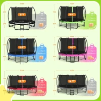 BCAN Recreational Trampoline with Enclosure & Ladder (8ft–16ft) — ASTM F381-16 Certified, for Kids and Adults(m-4)