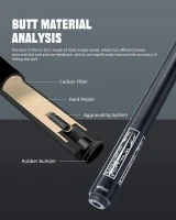 CRICAL 58"" Carbon Fiber Pool Cue Set CL-02 — Professional Low-Deflection Billiard Cue with 3/8×8 Joint and 12.5mm Tip(m-8)