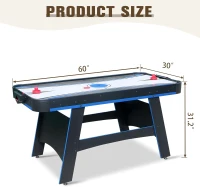 5-Foot 2-in-1 Air Hockey & Table Tennis Combo Table with Accessories(m-7)