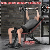 XDDIAS 900 lb Adjustable Workout Bench with Leg Extension/Curl, Extended Headrest & Preacher Pad – Incline/Decline/Flat (Includes 55 lb Adjustable Dumbbells)(m-7)