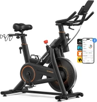 MERACH Self-Powered Magnetic Exercise Bike — 40 lb Flywheel, 350 lb Capacity, Auto-Adjust Resistance & App Connectivity(m-1)