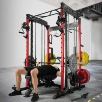 RitFit M1 & M1 Pro Smith Machine with Cable Crossover - Multi-Function Power Rack, Squat Cage and Accessory Package for Home Gym(m-2)