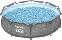 Bestway Steel Pro MAX 10' x 30"" Round Above-Ground Pool Set with Metal Frame, DuraPlus Liner and Filter Pump, Gray(m-7)