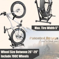 BIKE HAND Vertical Bike Stand for Fat Bikes — Adjustable Vertical & Horizontal Rack for Snow/Fat/MTB and 700c Bikes, Supports Tires up to 5-inch, up to 29-inch Wheels(m-2)