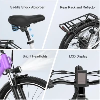 1000W Peak Adult Electric Bike — 26"" E-Bike with Removable Long-Range Battery, 7-Speed Drivetrain, Dual Suspension & Disc Brakes(m-4)