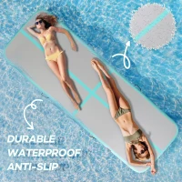 Portable Inflatable Air Gymnastics Mat — Air Tumble Track 6ft/10ft/13ft/16ft/20ft, 4"" or 8"" Thick, Electric Pump Included for Home, Cheer, Yoga, Pool & Beach(m-5)
