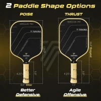 TENVINA HERCULES PRO Thermoformed Pickleball Paddle - T700SC Friction Carbon Fiber Face, USAPA Certified(m-5)