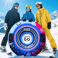 ZIZZ 48-inch Heavy-Duty Inflatable Snow Tube with Premium Canvas Cover — Kids & Adults(m-9)