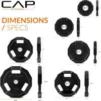 CAP Barbell 2-Inch Olympic Cast Iron Plate Set — 75 to 285 lbs, Multiple Configurations(m-4)