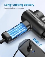 RENPHO Deep Tissue Massage Gun with Bluetooth — Portable Percussion Muscle Massager for Back & Neck, Includes Carry Case — Gift for Men & Women(m-6)