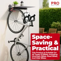 PRO BIKE TOOL Indoor Steel Bike Storage Rack — Compact Wall Mount Holder for Bicycles & Accessories, Black/Red(m-2)